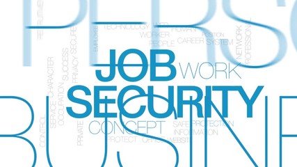 Sticker - Job security animated word cloud. Kinetic typography.