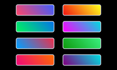 Wall Mural - gradient button set. colorful call to action buttons for web interface design. vector illustration.