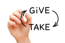 Give And Take Compromise Or Charity Concept