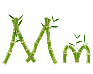 Wall Mural - Bamboo letter M