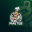 chef mascot logo design vector with modern illustration concept style for badge, emblem and t shirt printing. smile chef illustration.