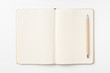 © voyata - Top view of kraft paper notebook, page, pencil