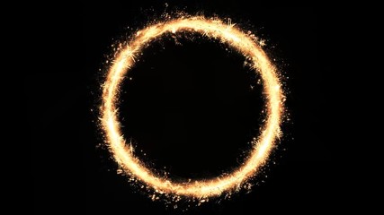 Poster - Abstract Magic Golden Crown Spinning Loop/ 4k animation of an abstract golden circle crown of flowers spinning seamless looping