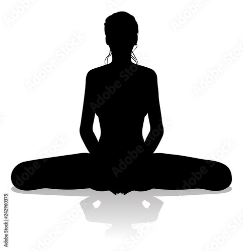 A silhouette of a woman in ...