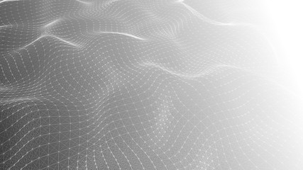 Poster - Abstract polygonal space. Network connection structure. Digital data visualization. Big data digital background. 3d rendering.