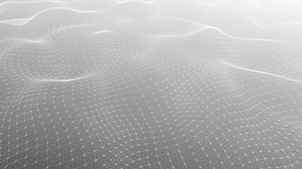 Poster - Abstract polygonal space. Network connection structure. Digital data visualization. Big data digital background. 3d rendering.