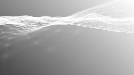 Aufkleber - Abstract polygonal space. Network connection structure. Digital data visualization. Big data digital background. 3d rendering.