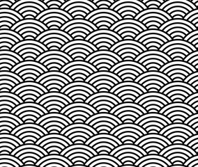  Wave pattern, black and white chinese seamless pattern, apanese traditional background