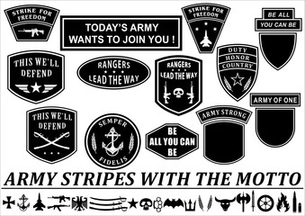 army stripes with the motto