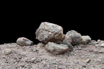 Wall Mural - rock isolated on black background
