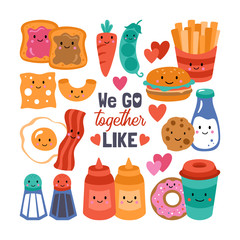 Valentine's day cute funny food set