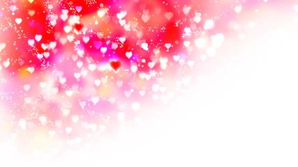 Wall Mural - Pink hearts appear on the shining soft background. Valentines Day holiday abstract loop animation.