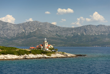 Canvas Print - Sucuraj Lighthouse on island Hvar, Croatia