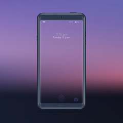 Poster - Blue smartphone with pink blure screen. Vector illustration.