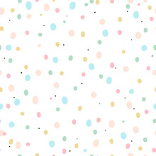 Cute Semless Pattern With Colorful Spots. Perfect For Kids Fabric, Textile, Nursery Wallpaper. Vector Illustration.