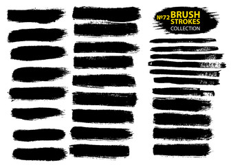 Dirty artistic design elements isolated on white background. Black ink vector brush strokes