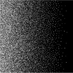 Silver glitter texture border over black background. Abstract silver sparkles of confetti. Vector illustration.