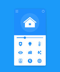 Wall Mural - smart house app interface, mobile ui