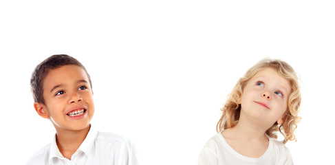 Canvas Print - Two children looking up