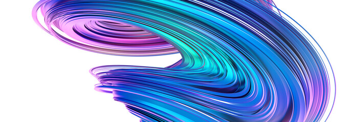 Poster - Abstract 3d rendering, twisted shape, modern illustration, background design