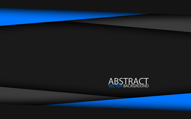 Wall Mural - black and blue modern material design, vector abstract widescreen background