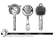 illustration of cocktail strainers types