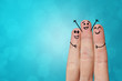 © ra2 studio - Joyful fingers smiling with colorful background concept