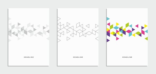 Abstract geometric technological flyer, brochure, corporate identity.