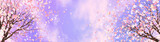 Fototapeta  - 3d rendering picture of cherry blossom against purple sky.