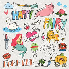 Sticker - Kawaii doodle set, can be use as fashion patch