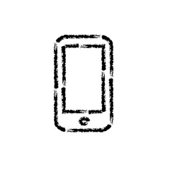 Poster - brush stroke hand drawn vector icon of mobile phone