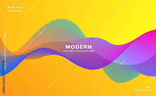 Fotomural dynamic colorful vibrant wave colorful background