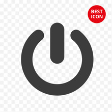 Power Button Icon. Vector Icon Start. Isolated Symbol Start Work. Start Button In Simple Design. Flat Style Concept. For Mobile Application Technic Solution Phone Computer Button Business Solution