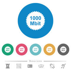 Poster - 1000 mbit guarantee sticker flat round icons