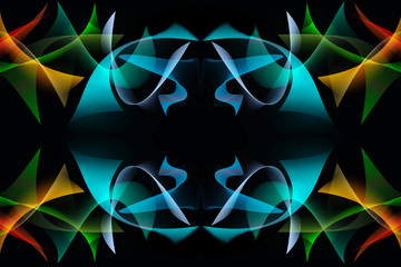 Canvas Print - abstract fractal sparkles on black background. fantasy fractal texture. digital art.