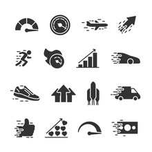 Vector Illustration Set Of Speed Icons.
