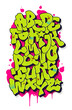 Graffiti comic alphabet. Vector font