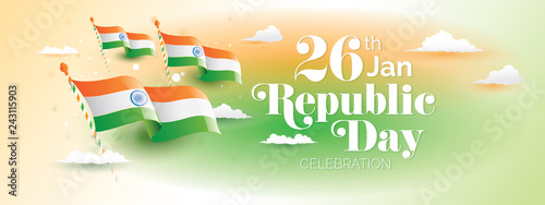 India Republic Day Celebration Banner Design Background Template