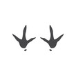 © sabelskaya - Vector abstract animal footprint with claws icon. Birds suck as sparrow, chicken body part track, natural wildlife footpath. Isolated illustration