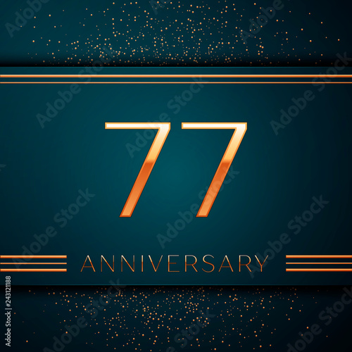 Fotografie, Obraz Realistic Seventy seven Years Anniversary Celebration design banner