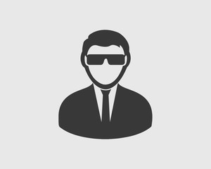 Profile Icon. Man symbol with Sun glass on his face. 