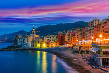 Wall Mural - The tourist resort of Camogli on the Italian Riviera