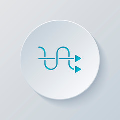 Poster - crossed arrows. simple silhouette. Cut circle with gray and blue