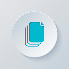 Poster - document. simple silhouette. Cut circle with gray and blue layer