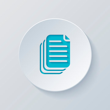 document. simple silhouette. Cut circle with gray and blue layer