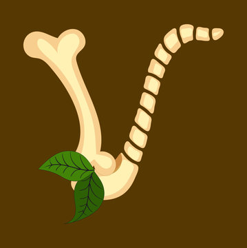 Capital beige font V letter of english alphabet