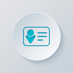Poster - Identification card icon. Linear style. Cut circle with gray and