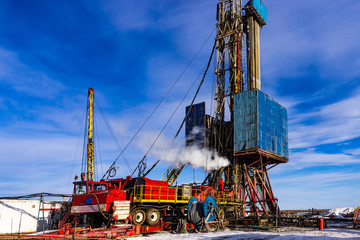 Wall Mural - mobile drilling rig oil production well construction