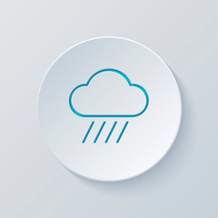 Poster - cloud and rain. weather simple icon. linear style. cut circle wi