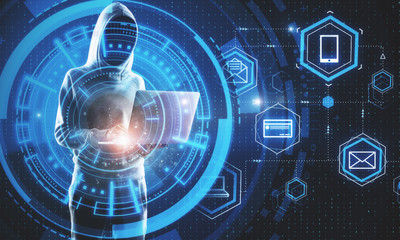 Aufkleber - Hacking, future and crime concept